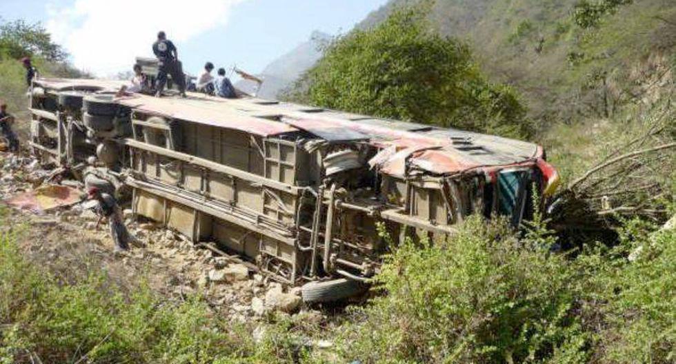 Bus se despistó y volcó en la vía Mala - San Juan de Tantarache. Foto referencial. (USI)