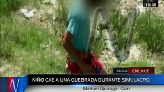 Niño sufrió fuerte caída durante simulacro de El Niño