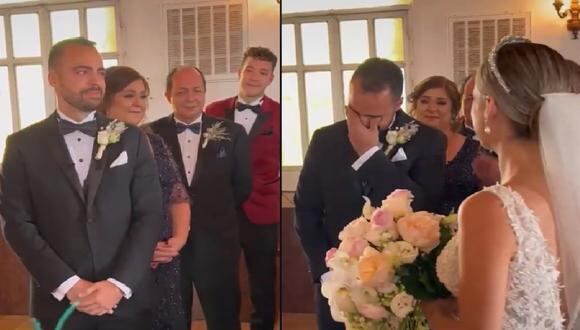 Conmovedora reacción de hombre al ver a su novia vestida de blanco te sacará algunas lágrimas | VIDEO (Foto: TikTok/@creandoentucocina).