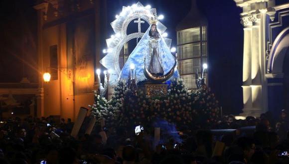 Trujillo: Virgen de la Puerta salió en procesión y espera al Papa. (Foto: Johnny Aurazo)