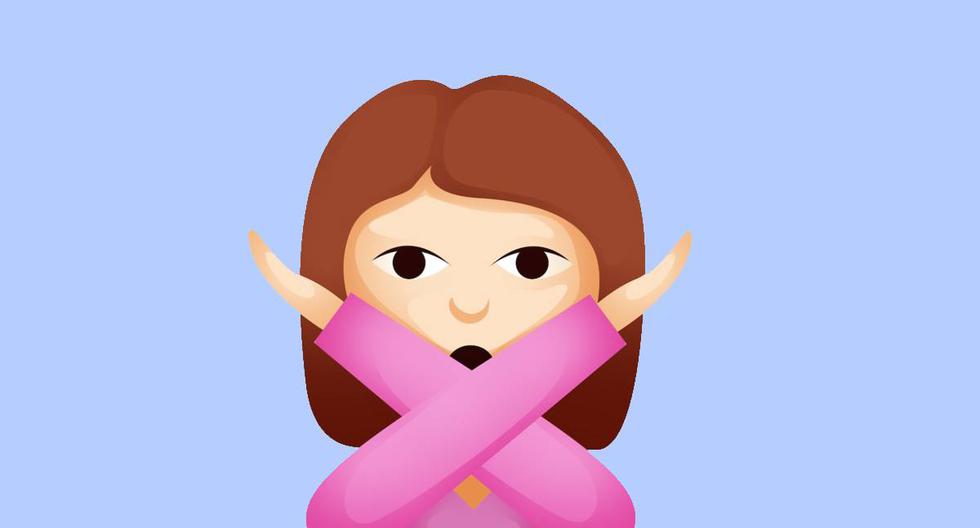 ¿Qué quiere decir la chica con los brazos en "X" de WhatsApp? (Foto: Emojipedia)