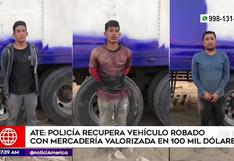 Ate: Policía recupera vehículo robado con mercadería valorizada en 100 mil dólares 