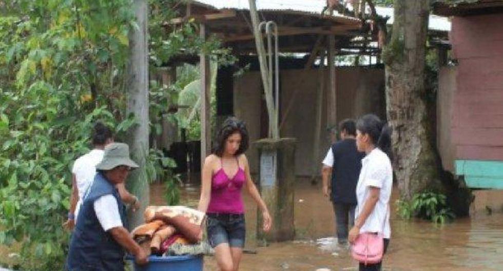 Desborde del río Madre de Dios deja 400 personas afectadas y 120 viviendas dañadas en la localidad de Puerto Rosario de Laberinto, en el distrito de Laberinto, provincia de Tambopata. (Foto: Andina)