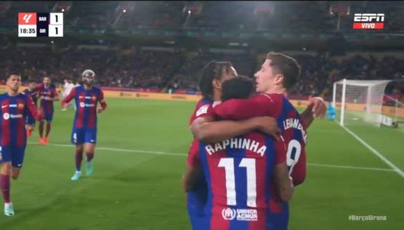 Gol de Lewandowski: mira el 1-1 de Barcelona vs Girona por LaLiga | VIDEO