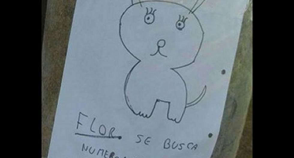 Dos niños que perdieron a su perrita la dibujan en anuncios de 'Se busca'. (Foto: Facebook telediario)
