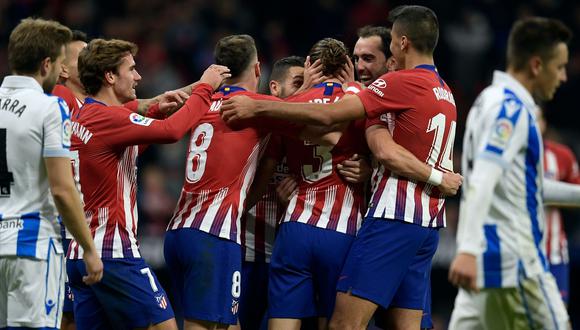 Atlético de Madrid superó 2-0 a Real Sociedad con goles de Godín y Filipe Luis por la Liga española | VIDEO. (Foto: AFP)