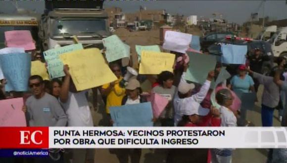 Obras en Punta Hermosa incomodan a vecinos. (Foto: Captura de video / América Noticias)&nbsp;