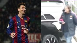 YouTube: Un empleado del Barcelona chocó el auto de Messi