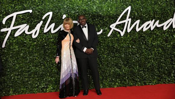 Wintour, llegó a la alfombra roja de los Fashion Awards 2019 con Edward Enninful, editor en jefe de la edición británica de Vogue. (Foto: AFP)