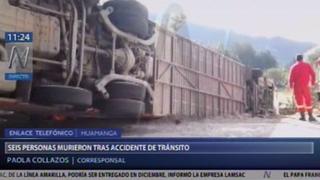 Seis muertos y siete heridos graves deja despiste de bus que iba de Lima a Ayacucho