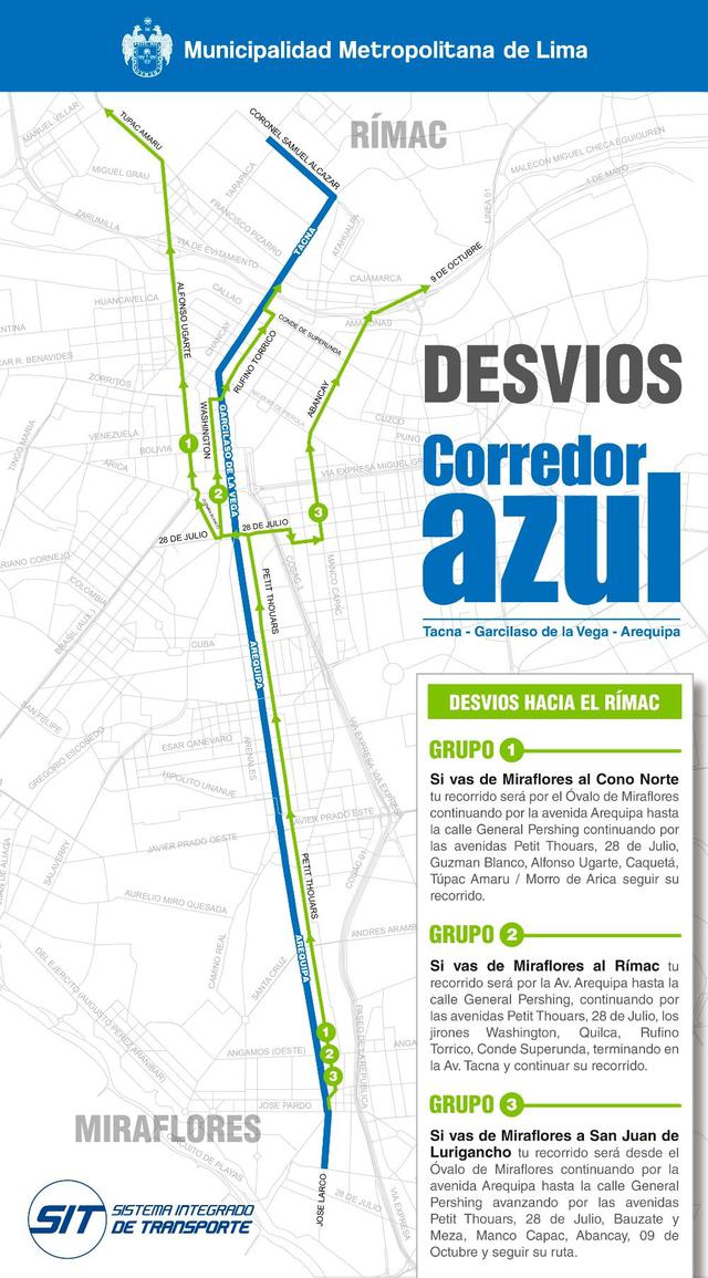 Estos serán los desvíos en los días de prueba del Corredor Azul - 3