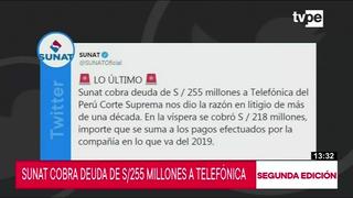 Telefónica debe pagar S/. 255 millones a Sunat