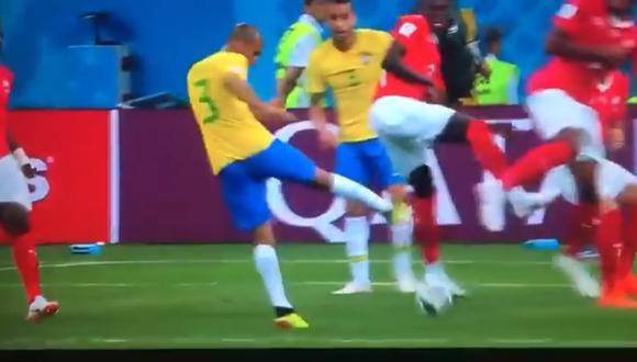 Las selección de Brasil igualó 1-1 ante Suiza en su debut en el Mundial Rusia 2018. Jöao Miranda tuvo el gol de la victoria para el pentacampeón en el minuto 91 del compromiso. (Foto: captura de pantalla)