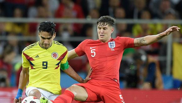 El defensor inglés John Stones fue muy duro para calificar a la Selección Colombia, escuadra con la que disputó los octavos de final del Mundial Rusia 2018. (Foto: AFP)