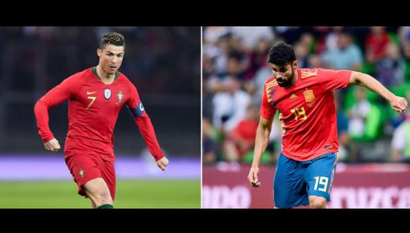 Cristiano Ronaldo y Diego Costa, delanteros de sus respectivas selecciones. (Foto: AFP)