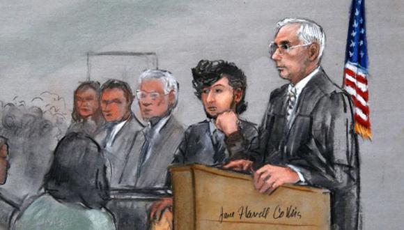 Tsarnaev, de 21 a&ntilde;os, es sospecho de ser el autor material del atentado con dos bombas caseras en la l&iacute;nea final de la marat&oacute;n de Boston del 15 de abril de 2013. Se enfrenta a la pena de muerte. (Foto: AP)