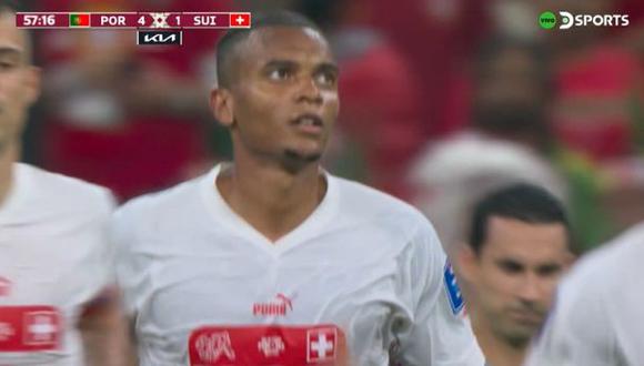Gol de Manuel Akanji para el 4-1 en Portugal vs. Suiza. (Captura: DirecTV Sports)
