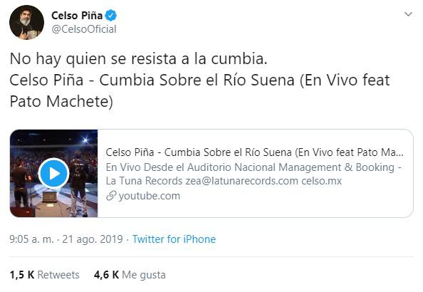 El "Rebelde del acordeón" falleció este miércoles tras sufrir un infarto en Monterrey, Nuevo León. Esta fue su última publicación en Twitter. (Foto: Crédito AFP).