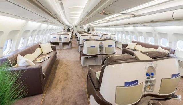 En este avión Airbus A340 de lujo viajará la selección argentina a España, Israel y Rusia. (Foto: Difusión)
