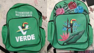 Artista en México modificó diseño de la mochila del Partido Verde y provocó miles de reacciones [FOTOS]