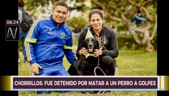 Detienen a sujeto identificado como Sergio Salazar Leguía por matar a un perrita a patadas (Captura: Canal N)