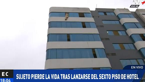 Un joven falleció tras caer del sétimo piso de hotel de La Perla. (Foto: ATV+)