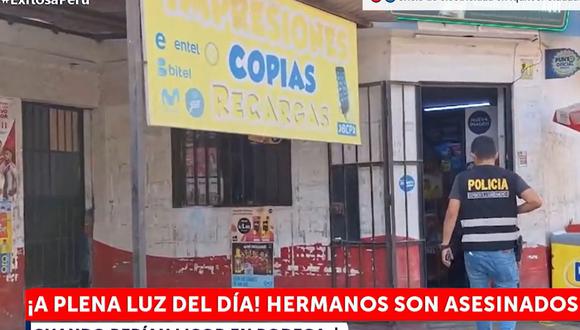 Asesinan a balazos a dos hermanos que tomaban licor en exteriores de bodega de San Juan de Lurigancho