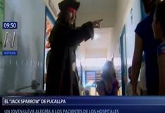 'Jack Sparrow' lleva alegría a niños de hospitales de Pucallpa 