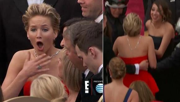 Jennifer Lawrence se cayó al llegar al Oscar 2014