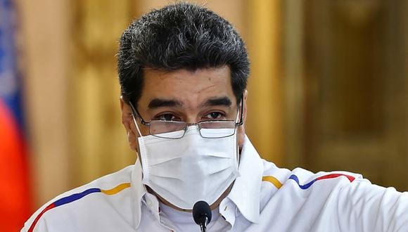 Presidente de Venezuela, Nicolás Maduro, anuncia nuevos arrestos relacionados con un supuesto intento fallido de derrocarlo, en el Palacio Presidencial de Miraflores, en Caracas. (Foto: AFP/Marcelo GARCIA/Presidencia venezolana)