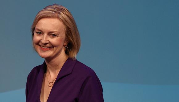 La nueva líder del Partido Conservador y primera ministra electa de Gran Bretaña, Liz Truss, llega a un evento para anunciar el ganador del concurso de liderazgo del Partido Conservador en el centro de Londres, el 5 de septiembre de 2022. (Foto de Adrián DENNIS / AFP)