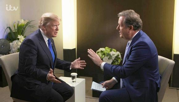 Donald Trump ofreció su primera entrevista de televisión internacional al periodista Piers Morgan de la cadena ITV.
 (Foto: Twitter/@piersmorgan)