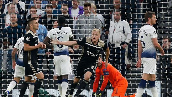 Ajax venció 1-0 al Tottenham y definirá semifinales de la Champions League en Holanda. (Foto: AFP)