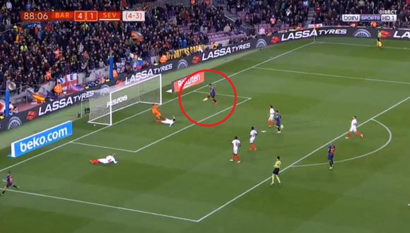 Barcelona vs. Sevilla: Luis Suárez y el quinto gol que alivió al Camp Nou en la Copa del Rey | Foto: Captura