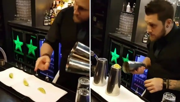 Un bartender deslumbra a todos en Internet con sus increíbles trucos. (Crédito: theCHIVE en Facebook)