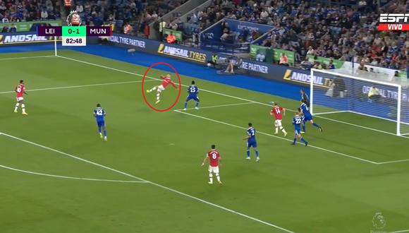 Cristiano Ronaldo y su pirueta en el Manchester United vs. Leicester.