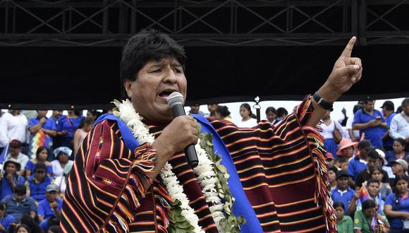 El expresidente de Bolivia (2006-2019), Evo Morales, pronuncia un discurso en Ivirgarzama, provincia rural del Chapare, departamento de Cochabamba, en el centro de Bolivia, el 26 de marzo de 2023. (Foto de Aizar RALDES / AFP)