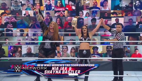 Nia Jax y Shayna Baszler son las nuevas campeonas femeninas en pareja. (Fuente. WWE)