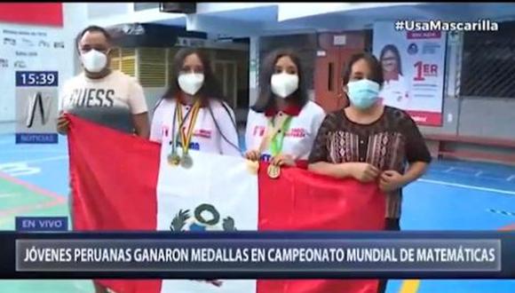 Cuatro escolares de 16 y 14 años posicionaron a Perú entre los primeros lugares de la EGMO 2021, ubicándose tan solo por debajo de Rusia y Estados Unidos. (Foto: captura de video Canal N)