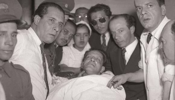 El cadáver de Jorge Eliecer Gaitán, en la Clínica Central de Bogotá, el día de su asesinato el 9 de abril de 1948, en Colombia. (Foto de archivo de la Biblioteca Luis Ángel Arango)
