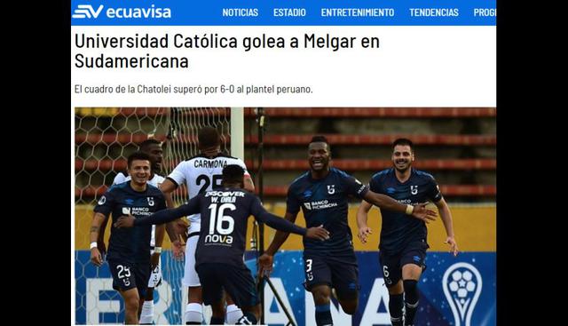 Así reaccionaron los medios ecuatorianos tras la goleada de la Universidad Católica a Melgar.