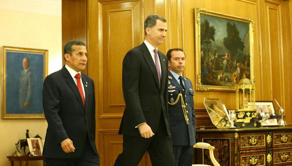 Ollanta Humala se reunió en Madrid con el rey Felipe VI