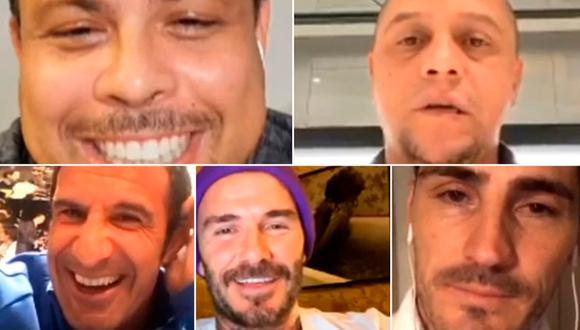 Ronaldo junto a los 'Galácticos' en un directo por Instagram. (Foto: captura)