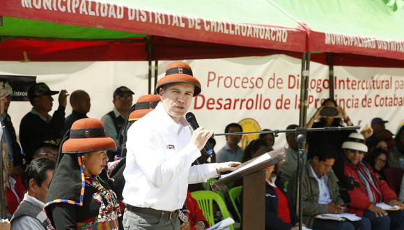 El presidente del Consejo de Ministros, Salvador del Solar, detalló los puntos alcanzados con las comunidades de Cotabambas. (Foto: PCM)