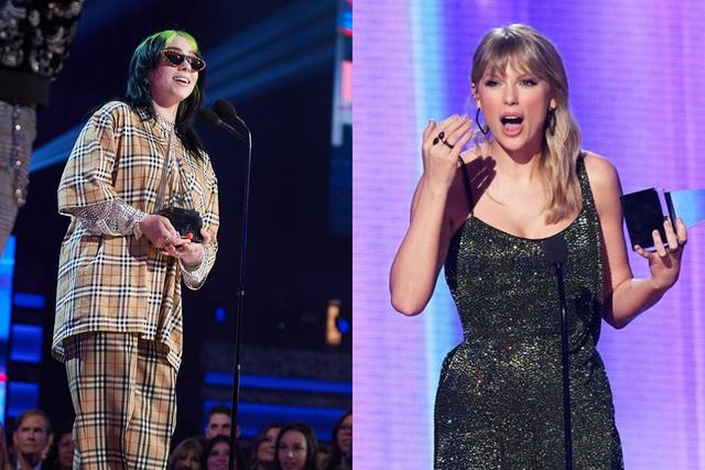 AMAs 2019. Billie Eilish y Taylor Swift estuvieron entre las primeras ganadoras de los American Music Awards 2019. Foto: AFP-