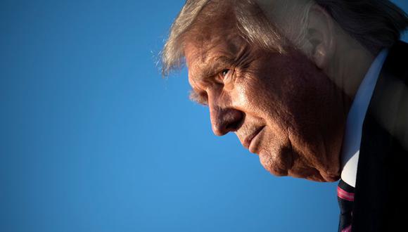 El presidente de Estados Unidos, Donald Trump, habla durante un mitin del "Gran regreso estadounidense" en el aeropuerto regional de Bemidji en Bemidji, Minnesota, el 18 de septiembre de 2020. (Foto de Brendan Smialowski / AFP).