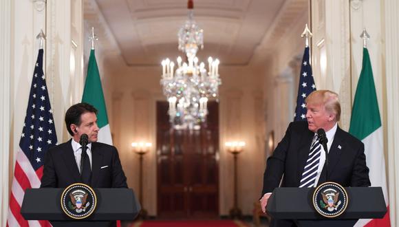 Donald Trump y el primer ministro italiano Giuseppe Conte consolidan frente unido populista. (Foto: AFP/Saul Loeb)