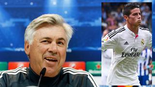 Carlo Ancelotti elogió el crecimiento de James en Real Madrid