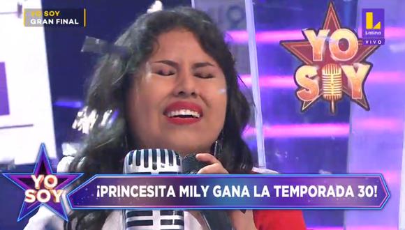La imitadora de la ‘Princesita Mily’ ganó la temporada 30 de "Yo Soy". (Foto: Captura Latina).