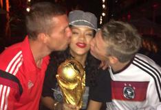 Rihanna celebró con el plantel alemán el tetracampeonato